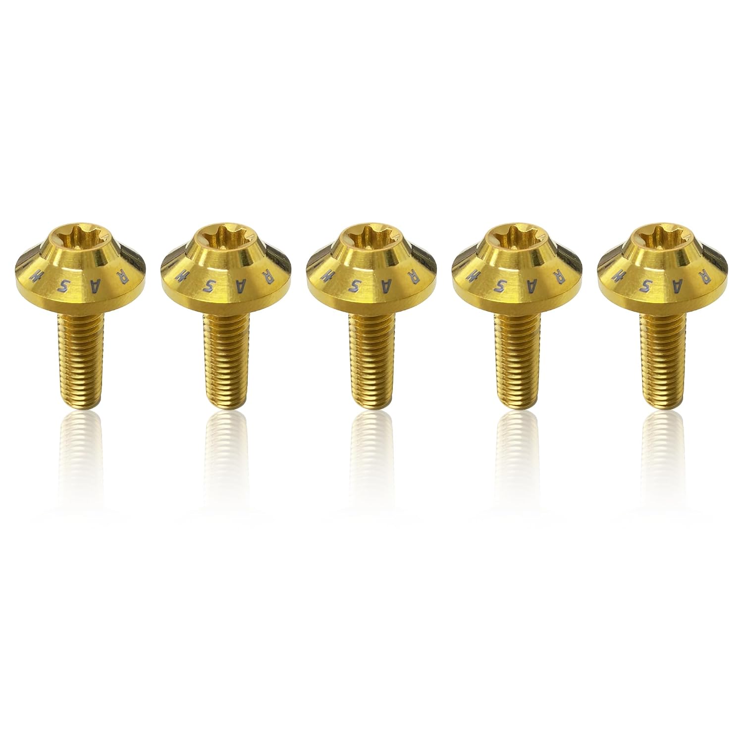Arashi Rear Brake Disc Rotor Mounting Bolts for Suzuki RM125 1988-1999, RM250 1989-1999, RMX250S 1992-1998, DR-Z400E 2000-2008, DR-Z400S 2000-2009 Titanium Tapered Torx Screws M6x20 6 Pcs