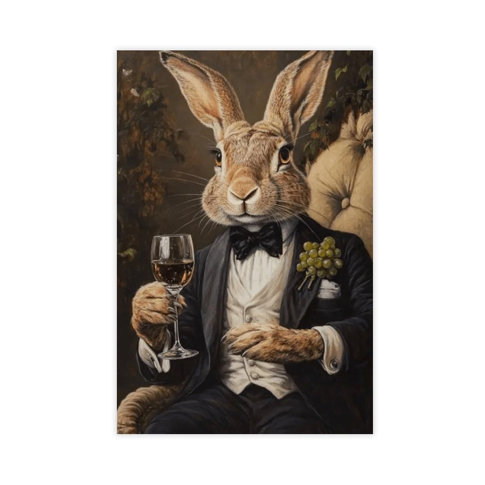 Nffbgfd Hare In Tuxedo Poster, Canvas Poster Wall Art Print Picture Paintings 24X36inch(60X90cm)