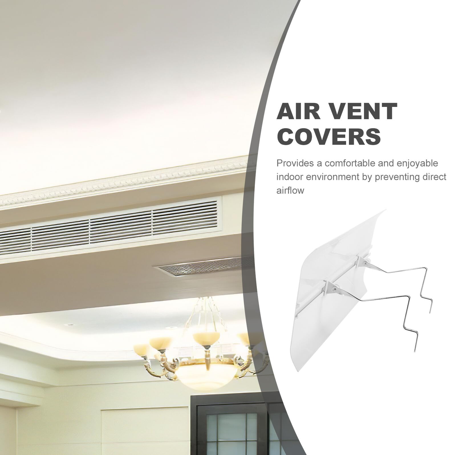 Housoutil Deflettore Regolabile per Condizionatore D’aria 40 Cm Trasparente Protezione Anti-soffiaggio Diretto, Deflettore di Ventilazione per Climatizzazione Domestica e Ufficio