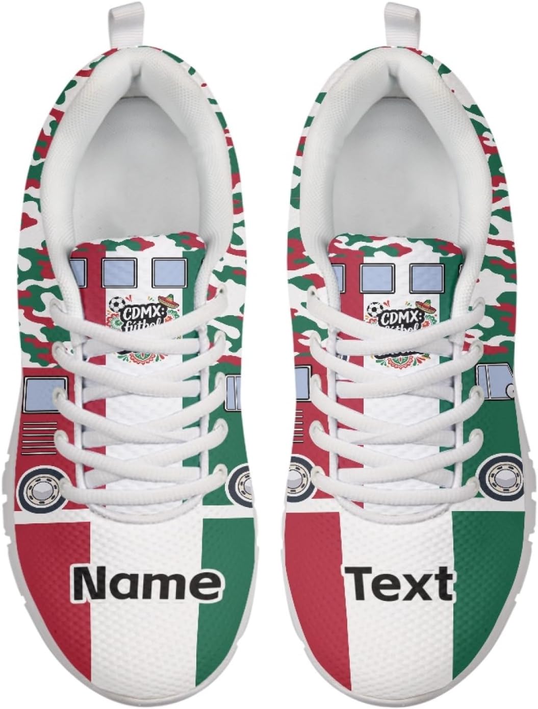 Custom Name Soccer Theme Running Shoes Lightweight Breathable Non Slip Gifts for Soccer Lovers Men Women Teens