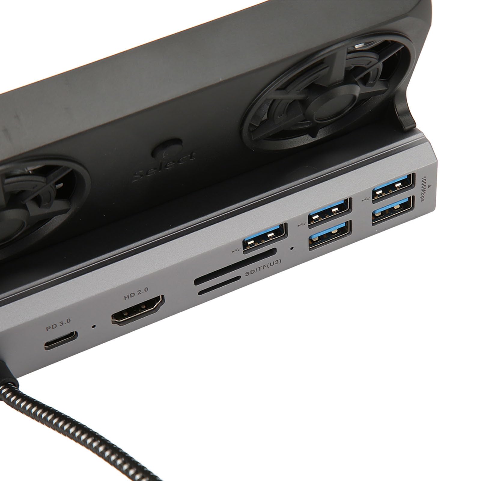POENVFPO Estación de Acoplamiento Steam Deck 10 en 1 con Ventiladores de Refrigeración Duales y Salida 4K HD para Jugadores, Aluminio, Disipación de Calor Eficiente