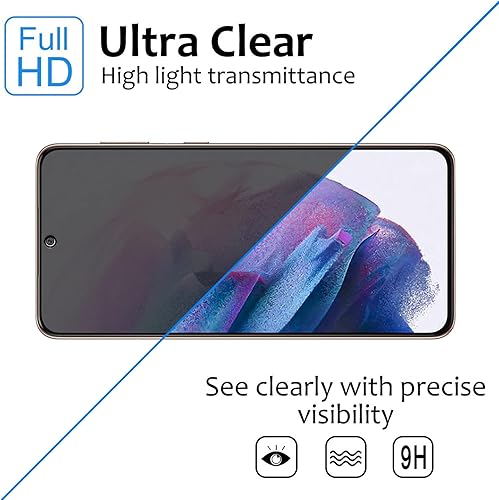 Miniatura 4 de Paquete de 2 protectores de pantalla de privacidad para Samsung Galaxy S21 PlusS21+ 5G de 6.7 pulgadas vidrio templado antiespía, Ultra HD,
