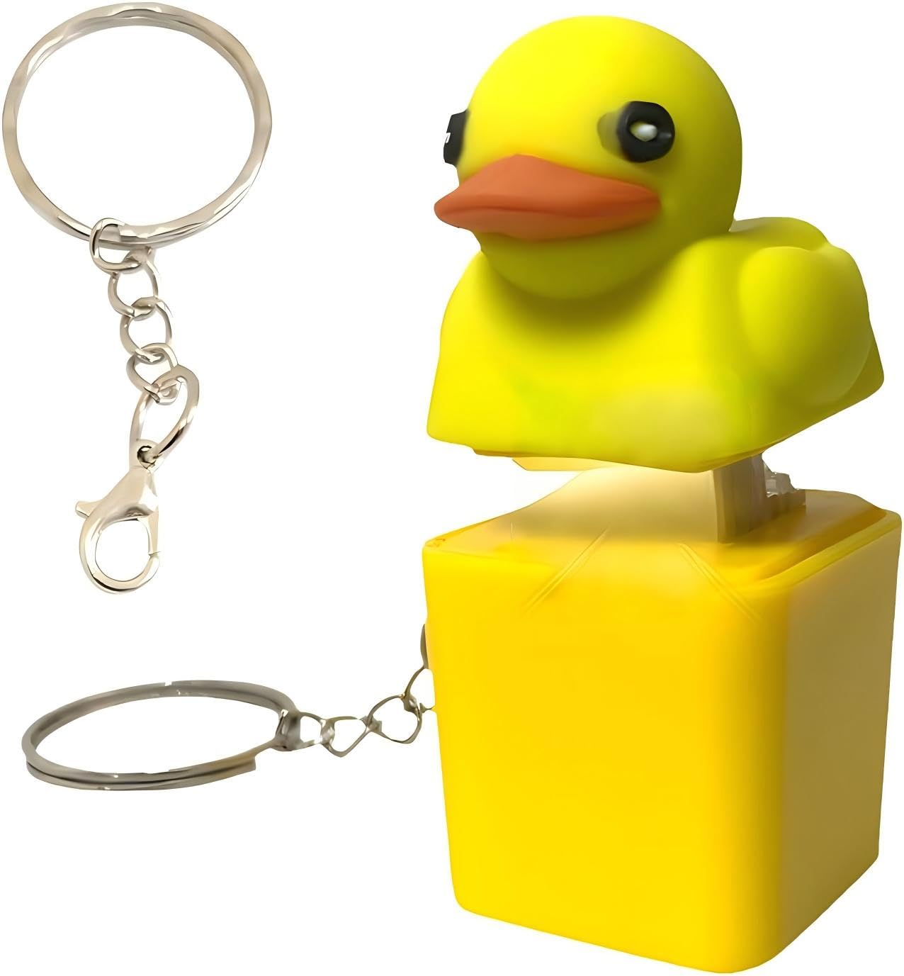 Zhuxixiliang Unisex Yellow Little Duck Decompression Toy Keyboard Keychain Sounding Duck Fingertip Keychain Novelty Quacking Fingertip Toy Suitable For Adults