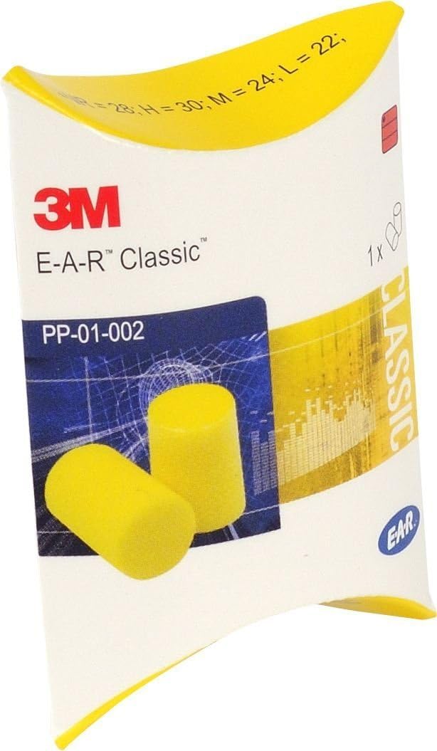 3M E-A-R Classic II PP01200 Earplugs to be Preformed (28 dB, Moisture-Resistant, 25 Pairs) Yellow