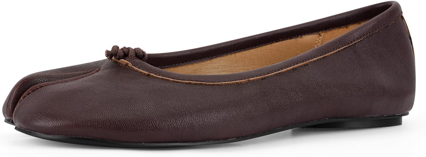 Tabi Shoes Women Split Toe Shoes Wide Width Ballet Flats Comfort Casual Work Shoes for Women Office