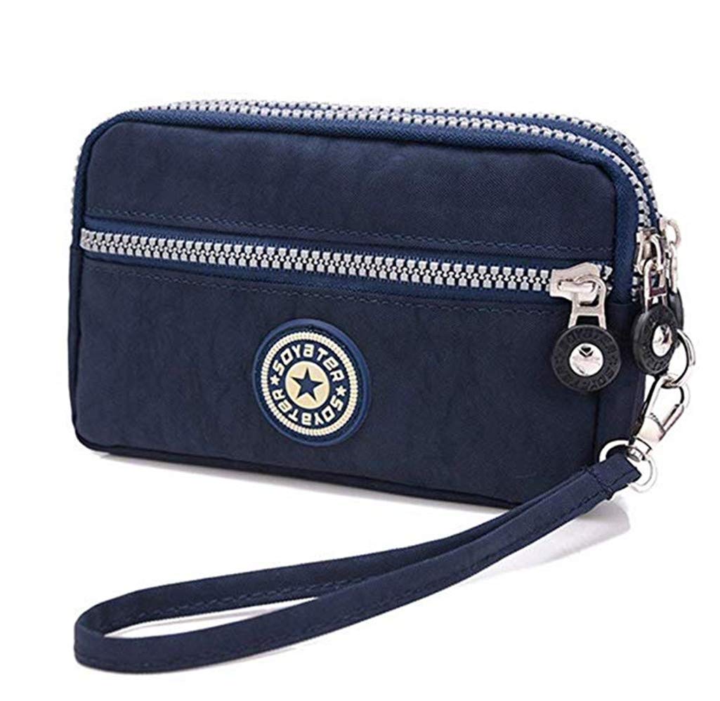 Buy Fueerton 3 Zippers Clutch Wallet Waterproof Nylon Cell Phone Purse