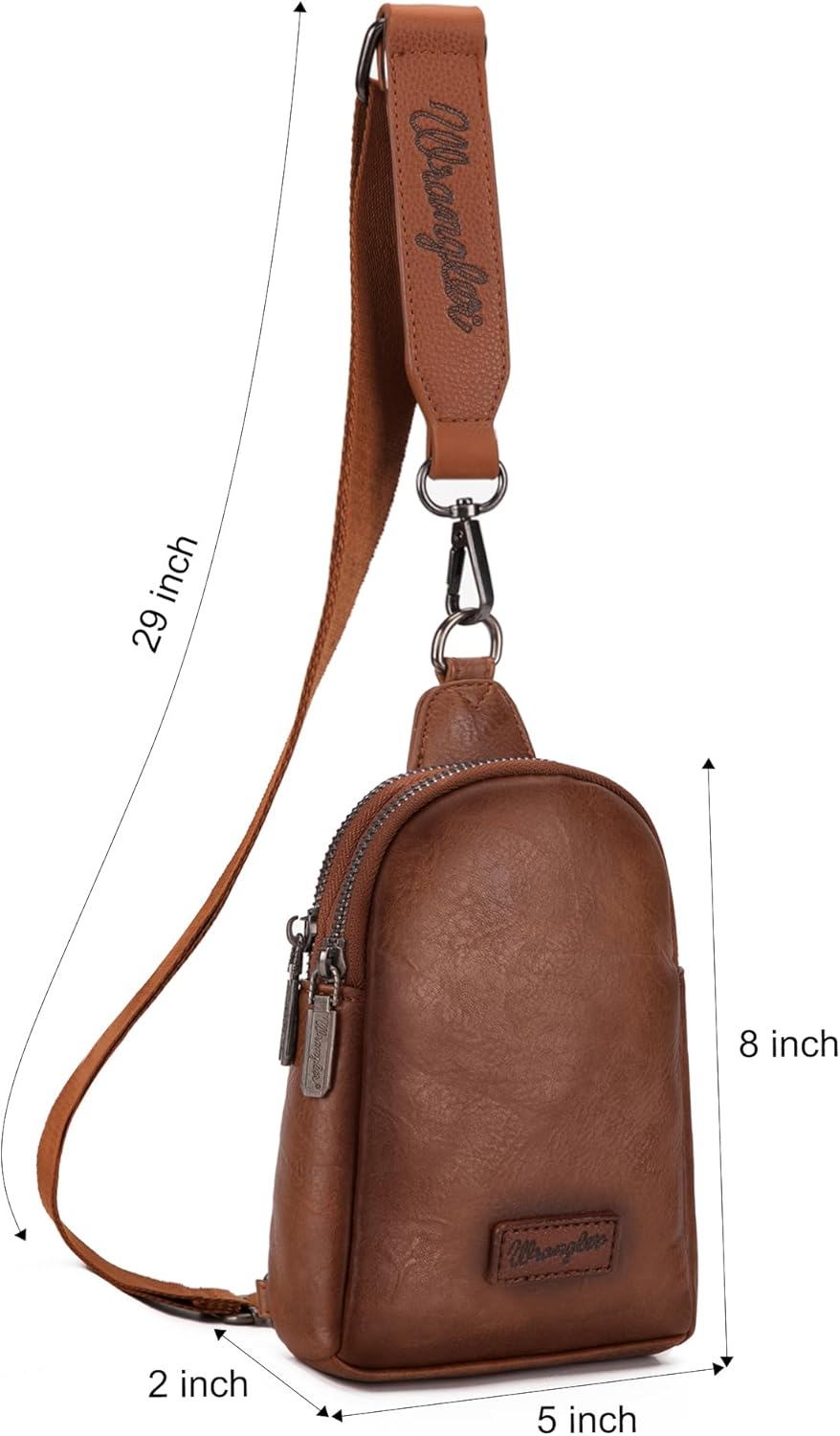 Wrangler Small Sling Bag for Women, Leather Crossbody Bags Cross Body Purse Fanny Packs with Adjustable Strap for Gift - Image 7
