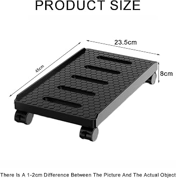 PC Stand with 360 Locking Wheels,Computer Tower Stand Under Desk,Desktop Tower Tray,Max Load 176 Lbs,for Case Printer(Black)