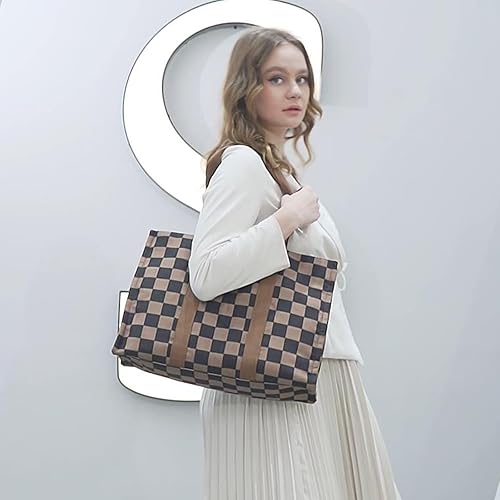 Miniatura 5 de Bolsa de mano para computadora portátil para mujer, bolsa de lona de 15.6 pulgadas, bolso de hombro para computadora, bolso de mensajero, bolso para