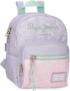 Pepe Jeans Renata School Backpack Kinderrucksack aus Polyester, breite und verstellbare Träger, die sich anpassen, Vordertasche. Von Joumma Bags