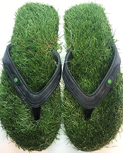 Grass Sandals - Premium Quality Synthetic Grass Flip Flop Sandals with Memory foam strap - Medium US Man Size 9.5-10.5 (Sandal Length 11.25 inch)3