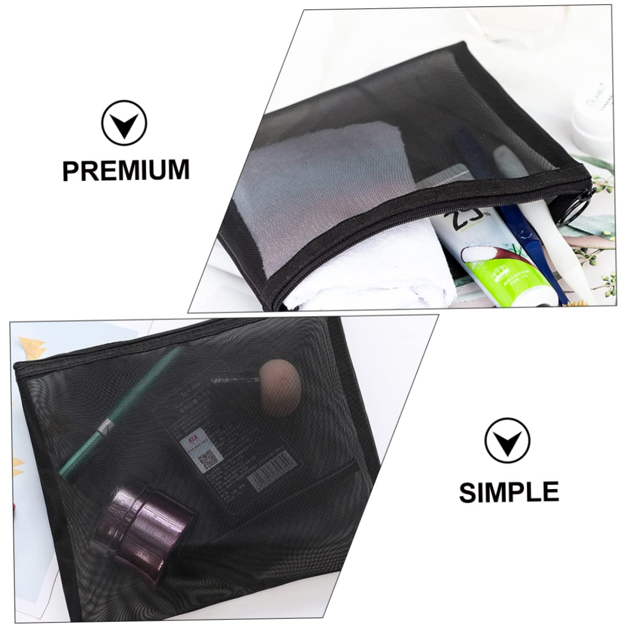 DOITOOL 10pezzi Borsa Cosmetica Rete Da Organizer Per Toilette e Viaggio Pratica Pochette Per Cosmetici e Necessità Personali Design Elegante e Leggero