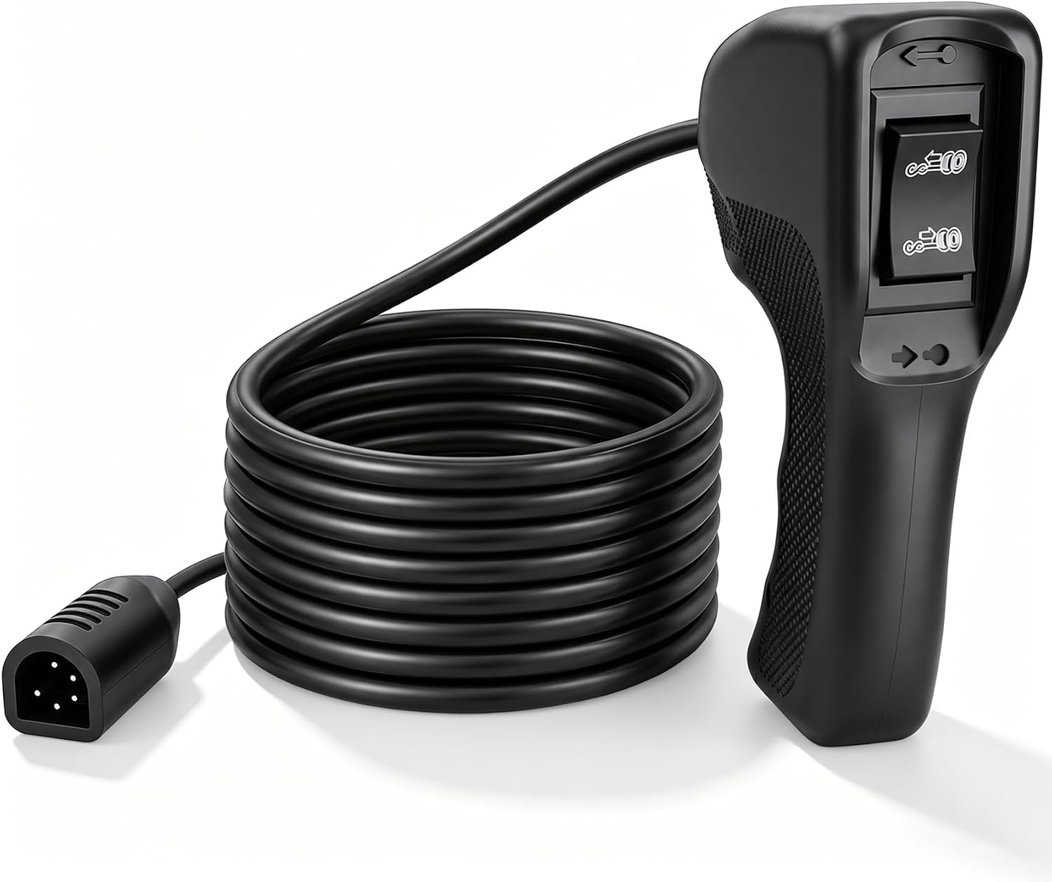 83665 Plug-in Truck Winch Remote Controller Replace Warn Winches XD9000, HS9500, M8000, VR8000, M12000, VR12000 Winch Remote Control. 5-Pin Plug-in Handheld Remote, 12FT D-Type Plug, Ergonomic Grip