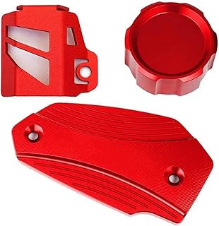 Tapón Llenado Aceite Tapa Depósito Líquido De Frenos Delantero Y Trasero Para Motocicleta Protección Protectora Para Kawasaki Para Ninja ZX4RR ZX 4RR ZX-4RR 2023 Cubierta Líquido Frenos(Color:Rojo,Tam
