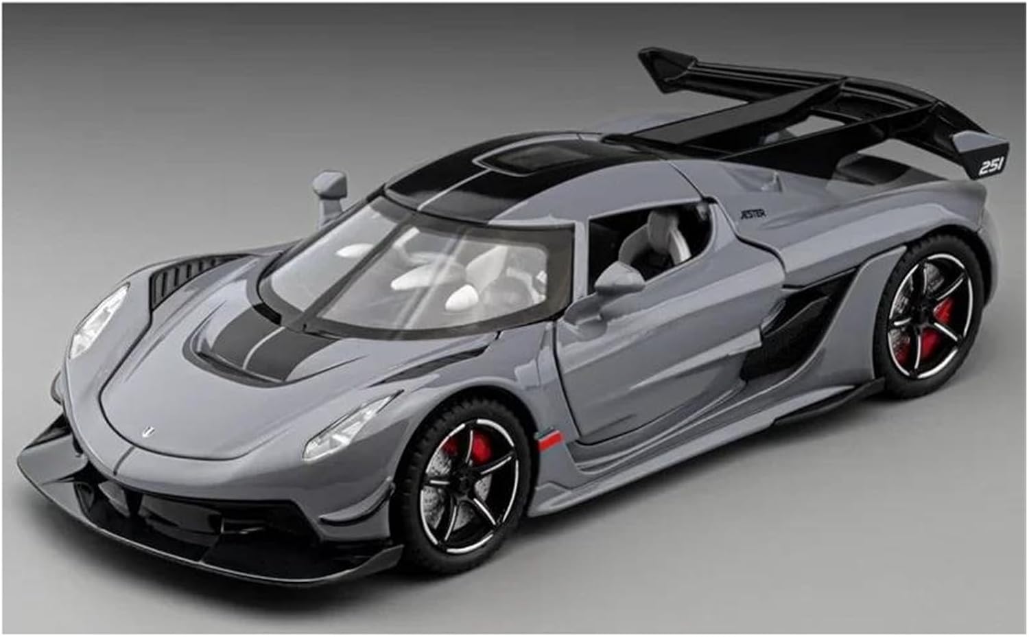 Decorative car Model 1:22 for Jesko Die-cast Alloy Supercar Car Models Suitable for Decoration Party Gifts Decorative Crafts for Decoration(Gray)