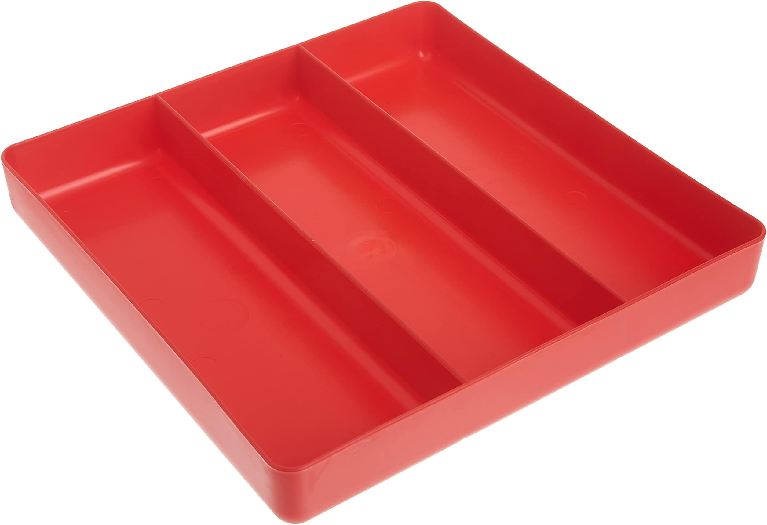Ernst Manufacturing Organizer Tray, 3-Compartments, Red
