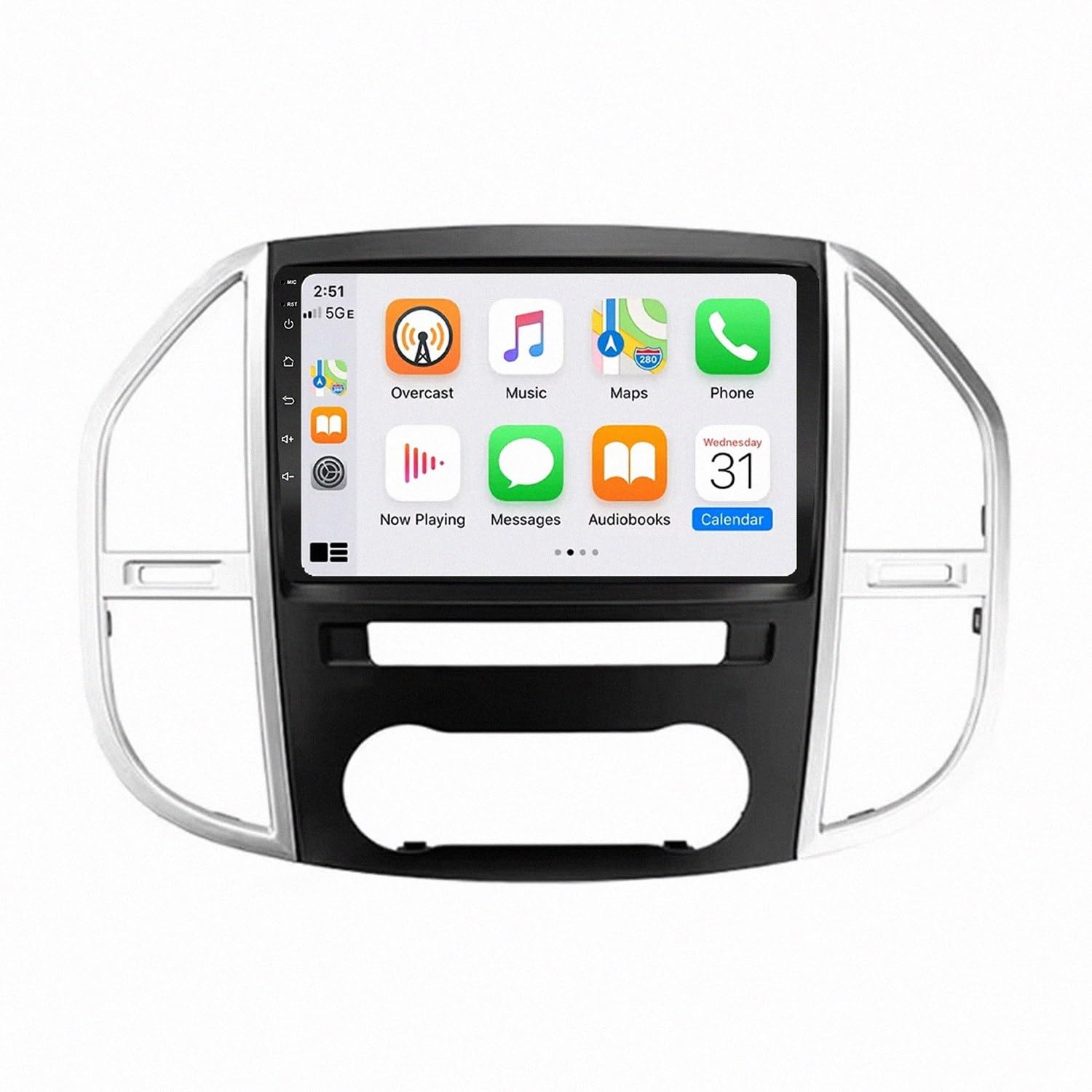 Przenośny Ekran Carplay Systemu Audio dla Mercedes Benz Vito W447 2014-2021 Bezprzewodowy, Mirror Link, Nawigacja Na Żywo, Asystent Głosowy Siri Gle, Ekran, 8 Rdzeń 6G+128G