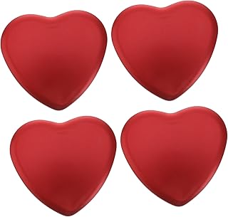 PRETYZOOM 4pcs Aluminium Tin Wedding Treat Boxes Tin Canisters with Lids Valentines Day Favor Boxes Heart Shaped Boxes Small Metal Tins Candy Metal Tins Dessert Box Happy Candy Red