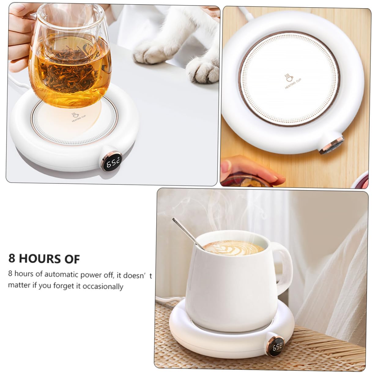 Calentador de Tazas USB Blanco de Plástico Temperatura