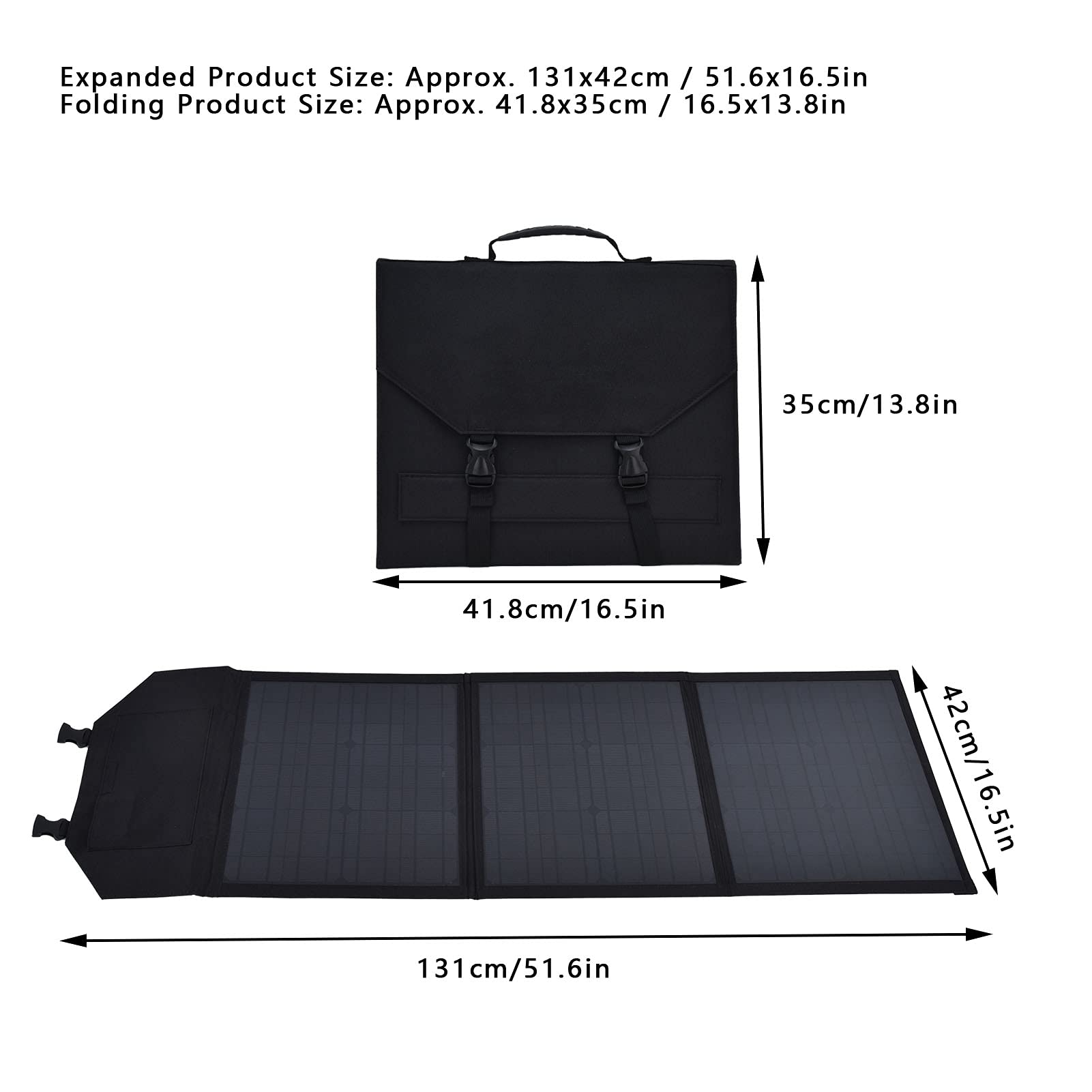 60W Panel Solar Portátil, Cargador Monocristalino Plegable