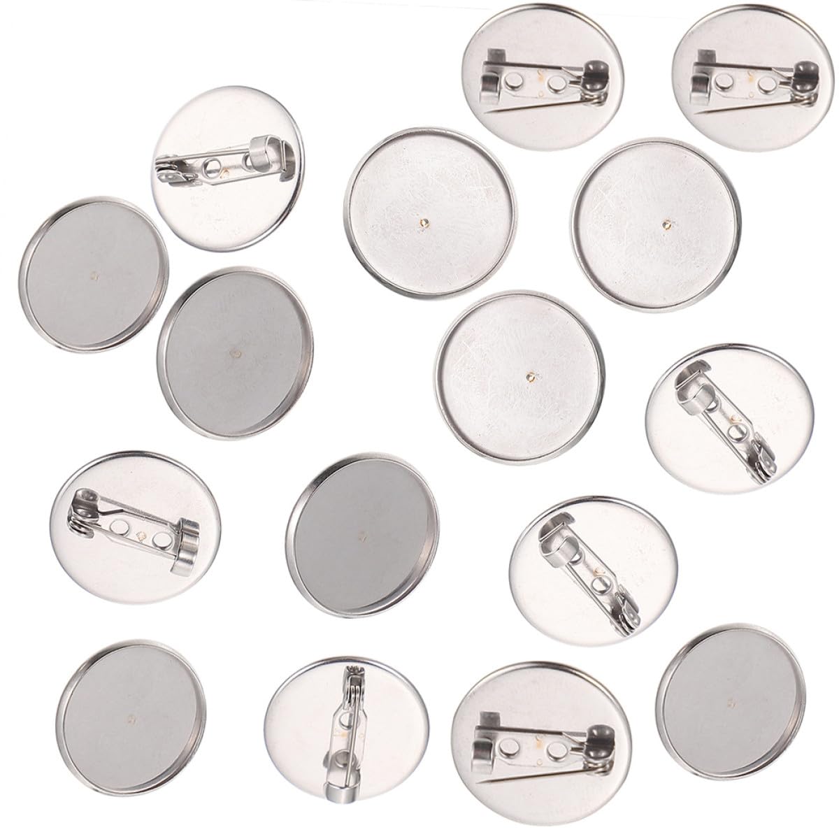 Bases para alfileres de pecho Anneome de acero inoxidable con bandeja de 30 mm y 20 unidades
