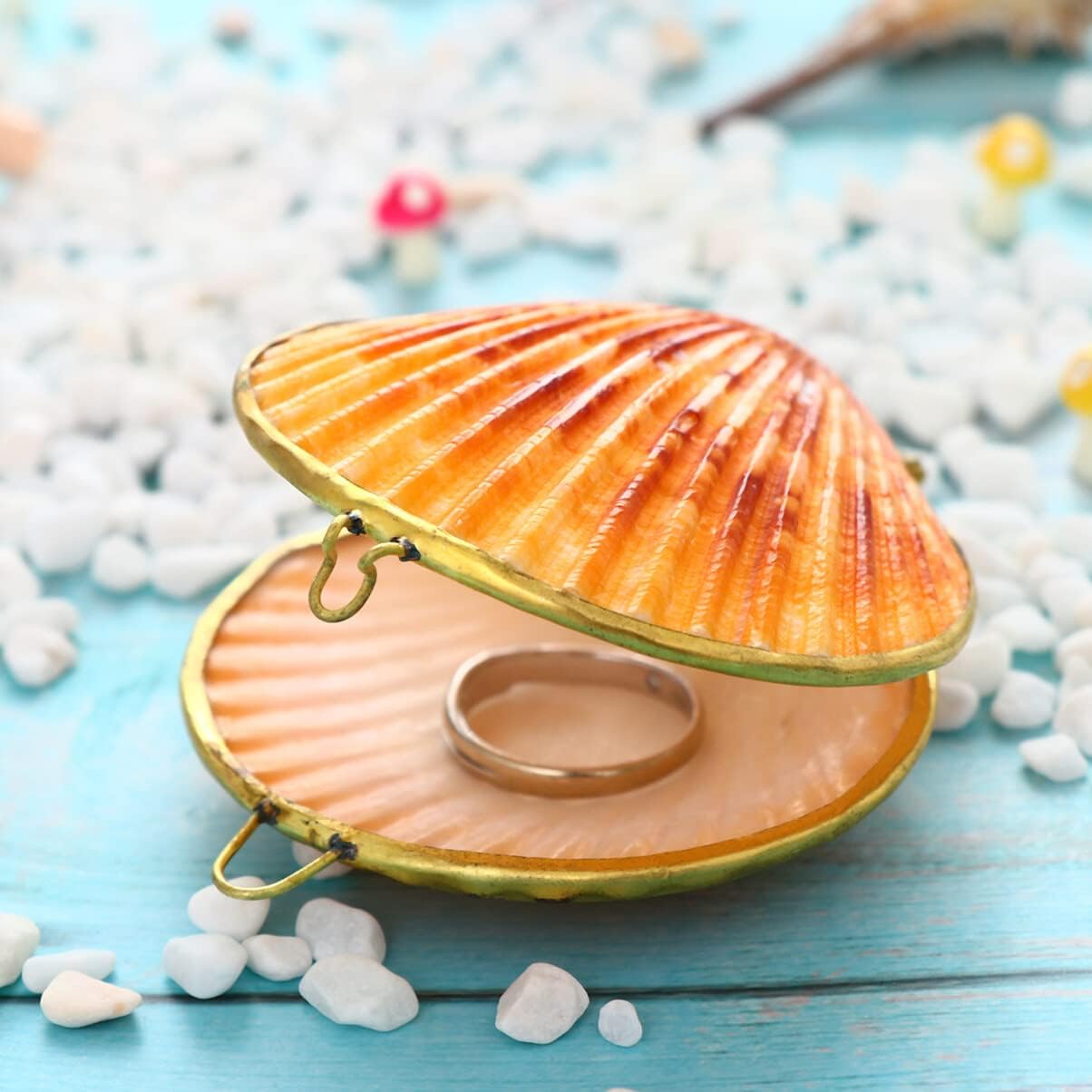 Sewroro Seashell Jewelry Box Small Shell Jewelry Holder Natural Seashell Trinket Organizer for Home Use and Travel Storage - Image 5