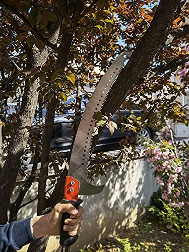 Heytaful 26 Foot Tree Trimmer Pole Saw Manual Pruner Cutter With 2 Styles Blade (Red) #TOP2