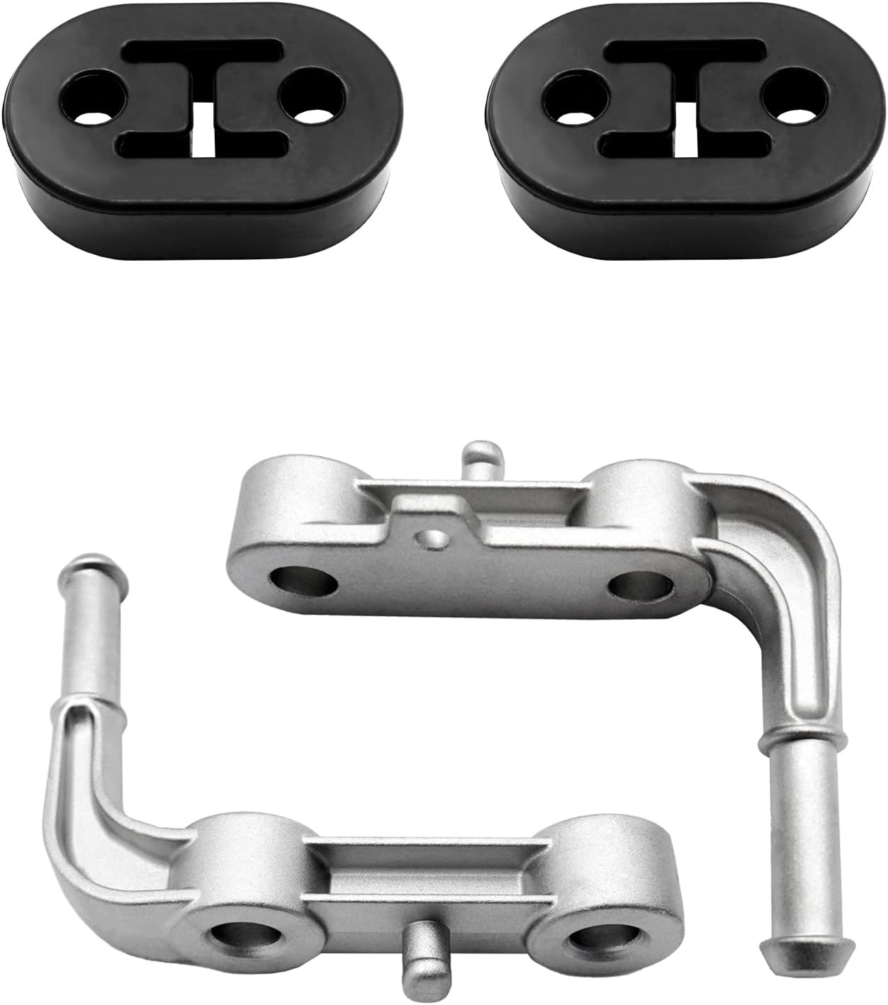 Rear Left & Right Exhaust Bracket Muffler Support Assembly Fits for Dodge Ram 1500 2019-2025, 5.7L 6.2L,Replace 68275662AB 68395841AA (with 2Pcs Hanger Rubber)