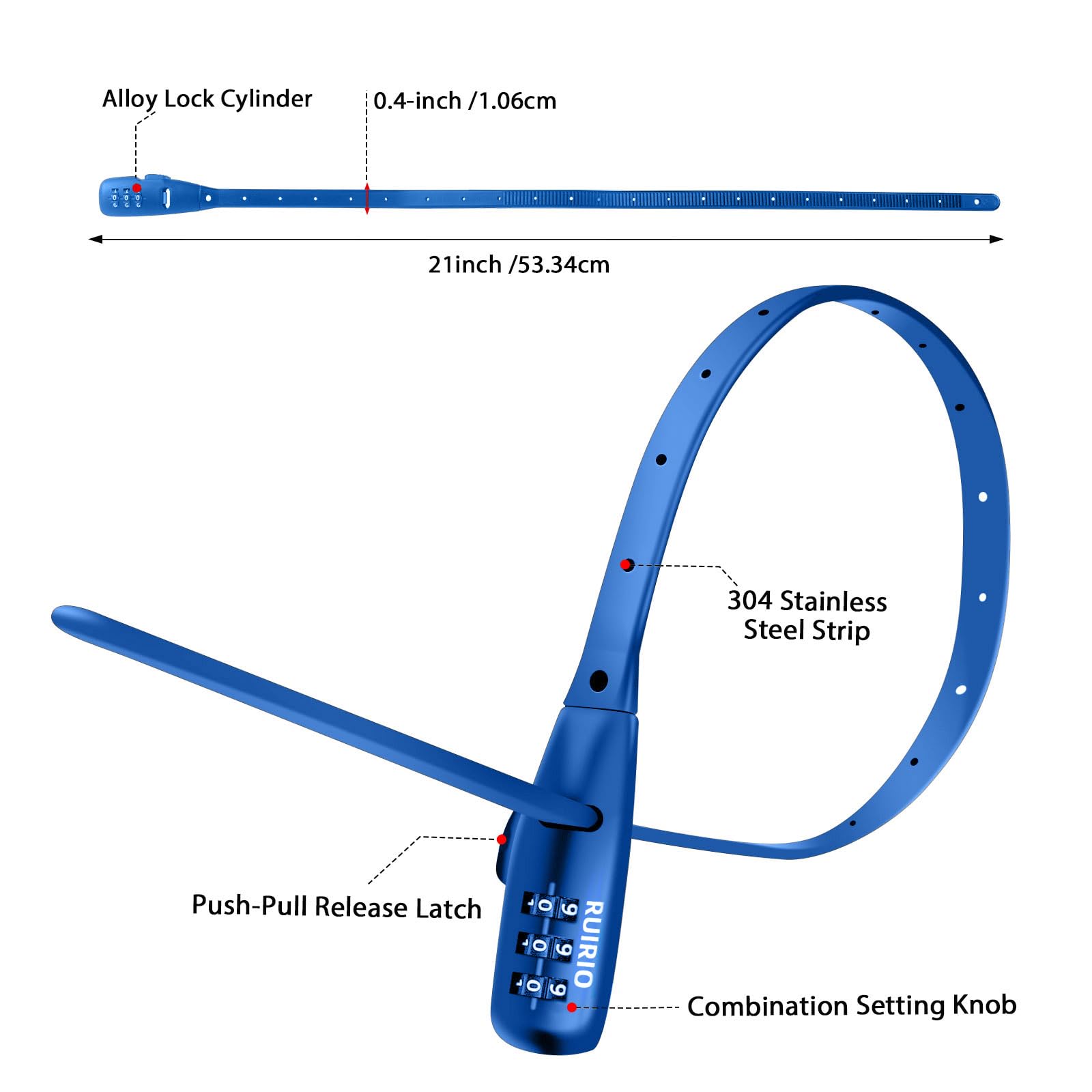 Zip Tie Lock Adjustable Cable Lock For Bicycle, Electric Bicycle, Kids