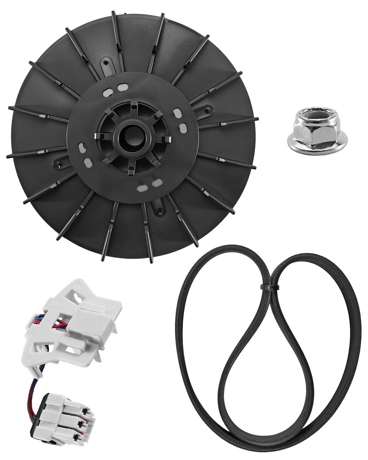 Washer Replacement Kit Fit for GE Washing Machine Replace WH03X32217 Motor Pulley WH01X24180 Washer Drive Belt WH03X32158 Speed Sensor