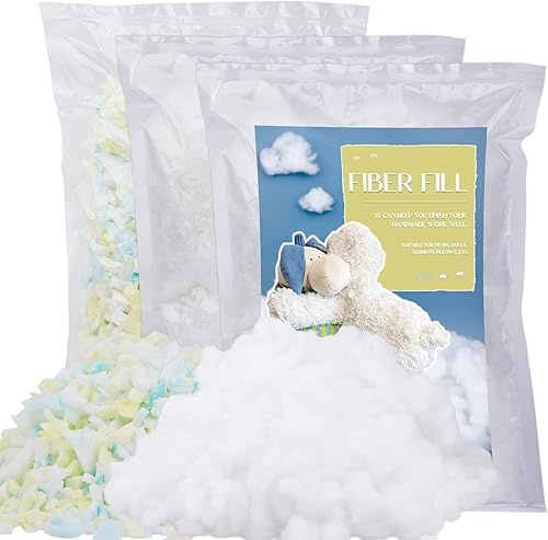 Yizzvb Relleno de fibra de poliéster de 17.6 onzas, combinación de relleno de espuma triturada, relleno de alta resistencia para cojines, almohadas, disponible en Yaxa Venezuela