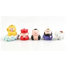 Journey to the West Mini Figurines, 3cm Cute Stress Relief Decor, Wukong Master and Disciples Desktop Ornaments with Traceless Adhesive, Suitable for Car, Office Workstation, Home Decoration