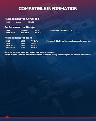 Miniatura 3 de KAX Kit de elevadores MDS Kit de cadena de distribución Kit de árbol de levas Competiable con 1500 2011-2019 5.7L, Ram1500 2009-2010 5.7L, Aspen