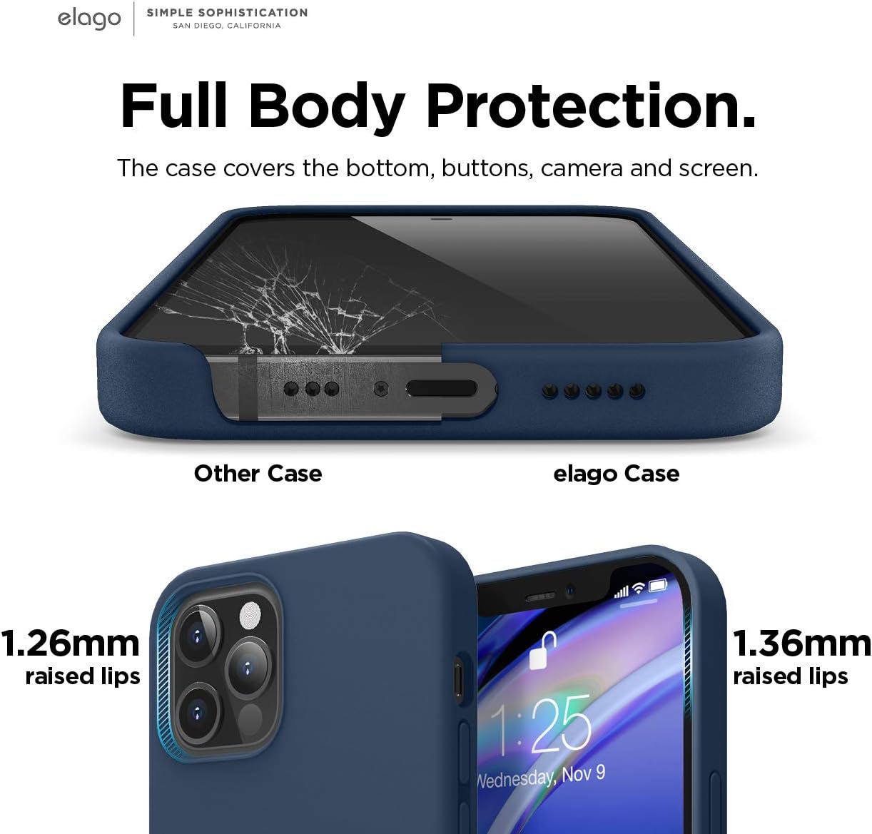 Buy elago Liquid Silicone Case Designed for iPhone 12 Case \u0026 Designed for iPhone  12 Pro Case (6.1), Premium Silicone, Full Body Protection : 3 Layer  Shockproof Cover Case (Blue) Online in Turkey. B08G84GGC5