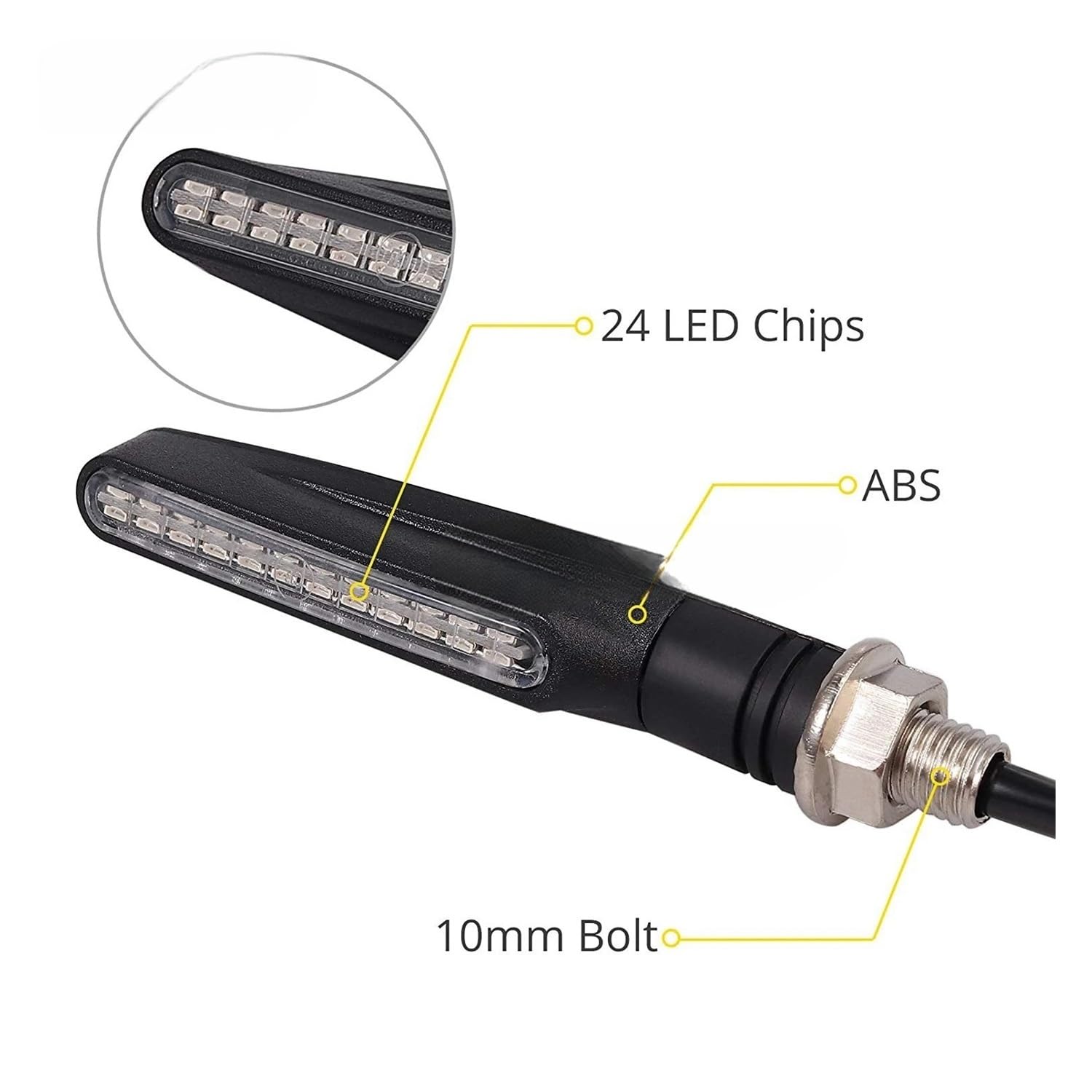 Moto Segnali svolta Indicatore Di Direzione Per Motocicletta 24 LED Luce Anteriore Posteriore Luce Di Marcia Diurna Lampade Dei Freni Che Scorrono Indicatori Di Direzione