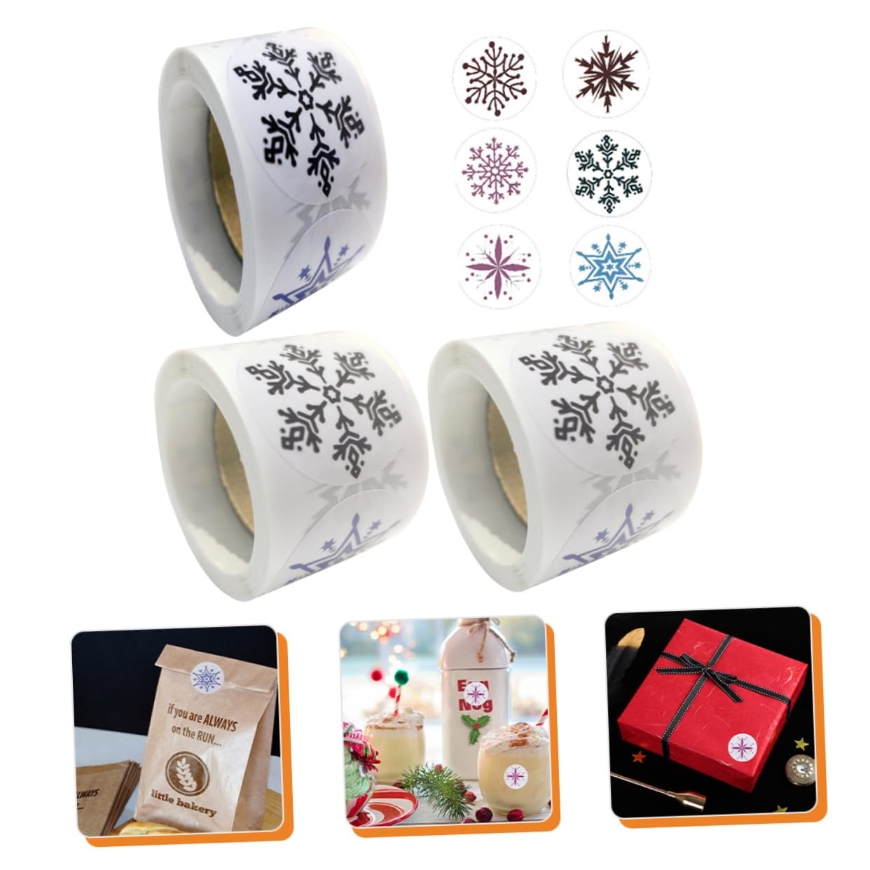 Tofficu 12rotoli Adesivi Natalizi Adesivi Decorativi Per Imballaggi e Chiudipacchi Per e Decorazioni