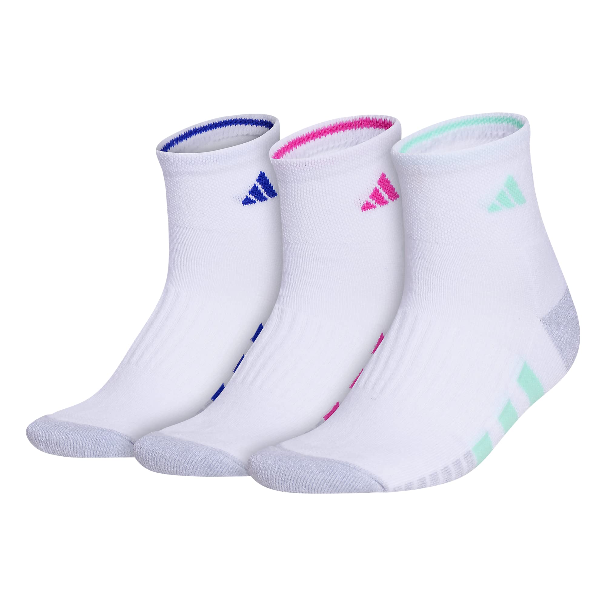 adidasWomen's Cushioned Quarter Socks (3-Pair) with Arch Compression