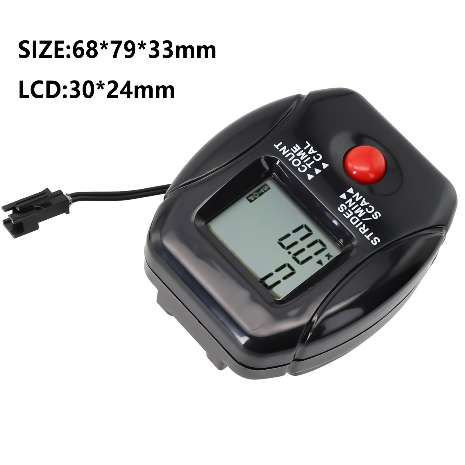 Rowing Machine Stepper Counter LCD Display Monitor per attrezzature fitness, conta tempo, velocità, distanza, calorie, 2 batterie AA, nero