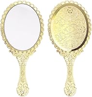 Vista 9 de Espejo de mano con asa, espejos de mano de viaje compactos de maquillaje, mini espejo vintage de maquillaje, espejo ovalado para monedero