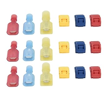 Spade Wire Crimp Terminal, Easy Recognition Brass Core Electrical Insulated Terminal Kit for Circuit Repair for Home Decoration