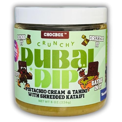 Chocbox Viral Dubai Dip – Pistachio Cream & Tahini with Shredded Crispy Kataifi – Sweet & Savory Spread – Crunchy Dessert Dip