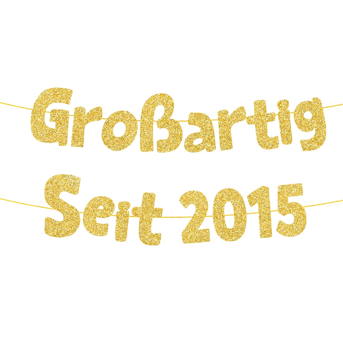 HUKUMA Großartig Seit, Lustige Banner Geburtstag, Glitzer-Banner Geburtstag Junge Mädchen, Party-Dekorationen und Zubehör, Geburtstagsdeko Geschenke Jubiläum