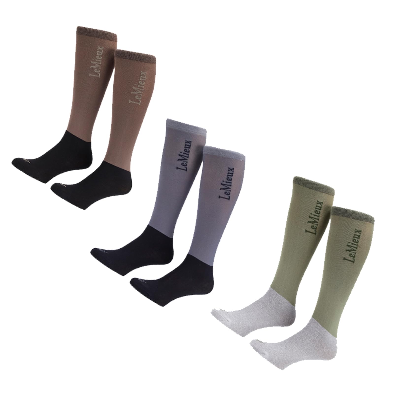 LeMieux Competition Socks 2 Pack - Soft Closely Woven Foot - Topside Seam - Micro-Weight Stretch Upper - Fern - S