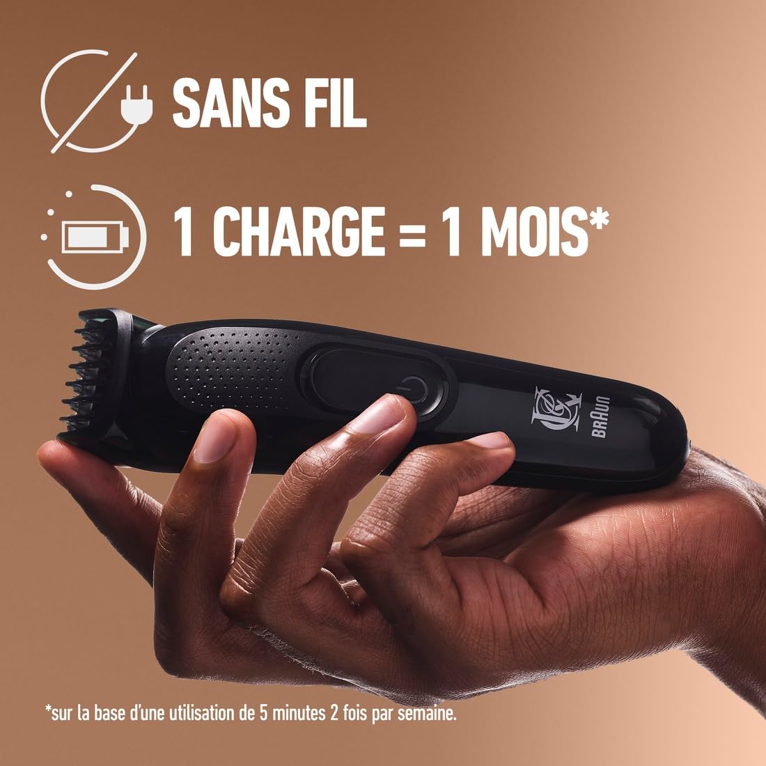 King C. Gillette Tondeuse Barbe Homme, 4 Sabots Interchangeables, Noire | sans Fil, Rechargeable, Coffret avec Peignes Lavables, Lames Inusables, 50 min d’Autonomie