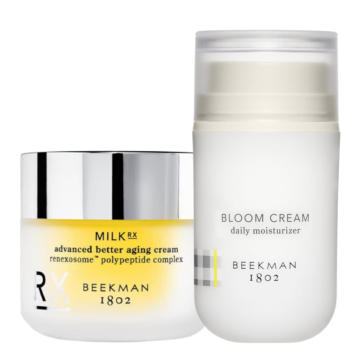 Beekman 1802 Milk RX Advanced Better Aging Cream (1.69 fl oz) + Bloom Cream Goat Milk Face Moisturizer (1.69 oz) - Cruelty Free