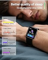 Vista 4 de Reloj inteligente con Alexa integrado, pantalla táctil HD de 1.83 pulgadas, rastreador de actividad física con llamadas Bluetooth, más de 120 modos