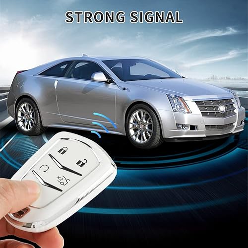 Miniatura 5 de CARFIB Funda para llavero para Cadillac ATS CTS CT6 SRX XTS XT4 XT5 Escalade 2022 2021 2020 Funda para llave de coche de TPU suave femenino 5