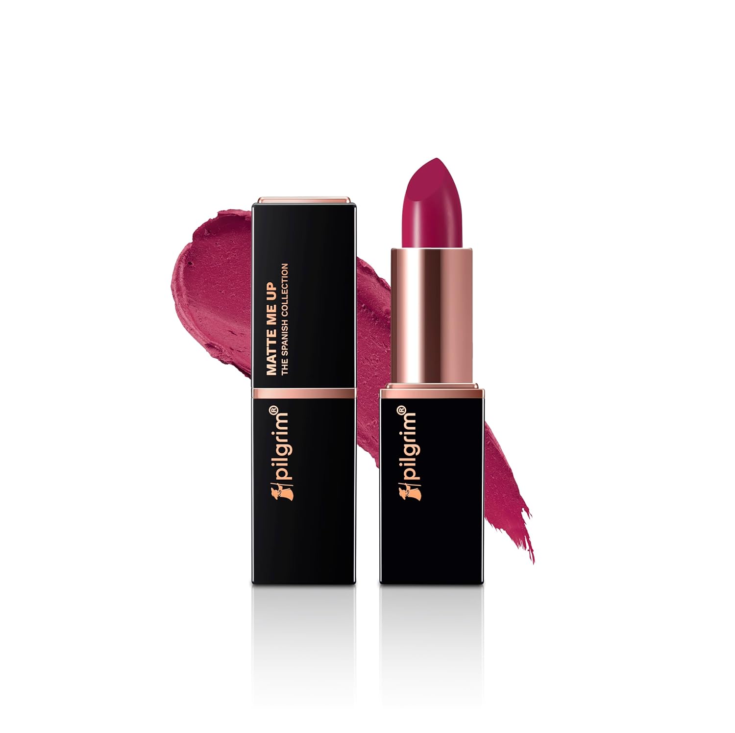 Pilgrim Matte Me Up Bullet Lipstick 4.2g | Creamy, Lightweight, Bold, Non Drying | SPF 30 | Enriched With Hyaluronic Acid & Spanish Squalane | Lipstick for dusky skin tone | Forbidden Pink-13