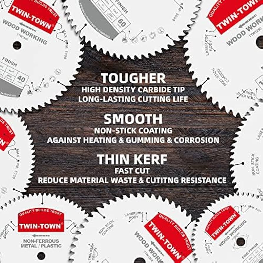 TWIN-TOWN 7-1/4-Inch Saw Blade, 60 Teeth,General Purpose for