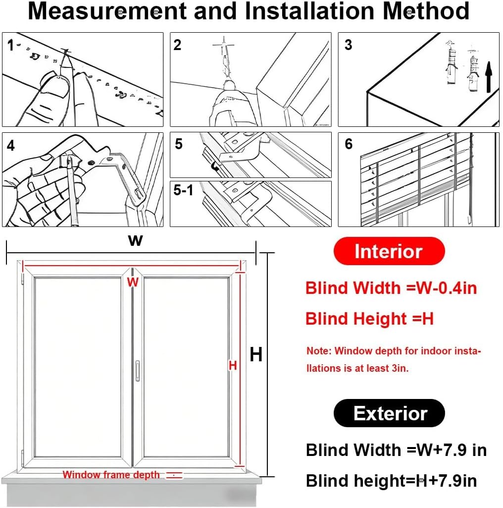 Cordless Wood Window Shades, Adjustable Horizontal Window Blinds, 2'' Slats Room Darkening Privacy Venetian Wooden Blinds for Living Room, Bedroom, Home Office, Kitchen(Wine Red)
